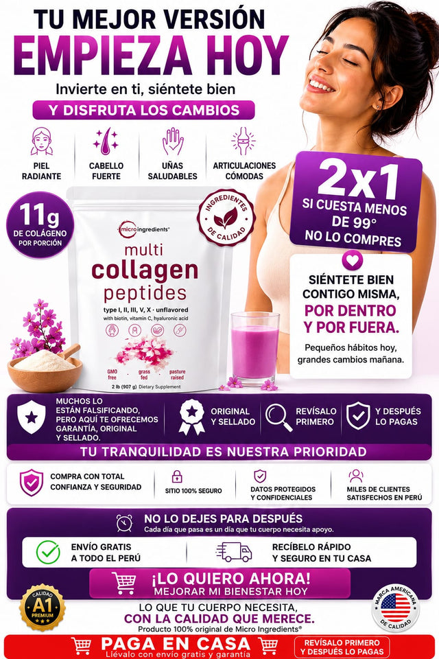 Oferta solo por Hoy, Multi Colágeno Premium Péptidos, de 900 gramos paga 1 y llevas 2, corre antes que se acabe!!.